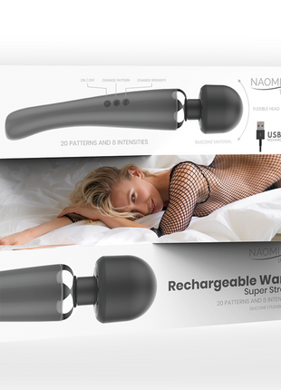 NAOMI Wand – Massaggiatore Super Potente Ricaricabile in Silicone con 20 Vibrazioni