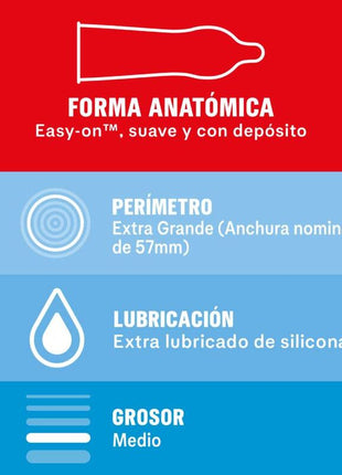 DUREX Sensitivo XL – Preservativi Taglia Grande 56 mm Ultra Sottili con Forma Easy-On (10 pz)