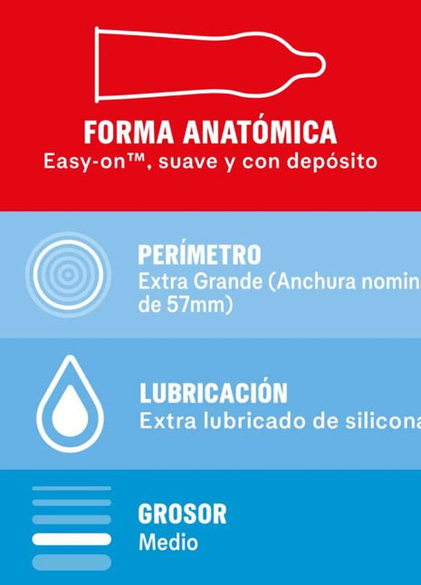 DUREX Sensitivo XL – Preservativi Taglia Grande 56 mm Ultra Sottili con Forma Easy-On (10 pz)