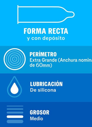 DUREX Natural XL – Preservativi Extra Large 60 mm in Lattice Naturale Lubrificato (12 pz)
