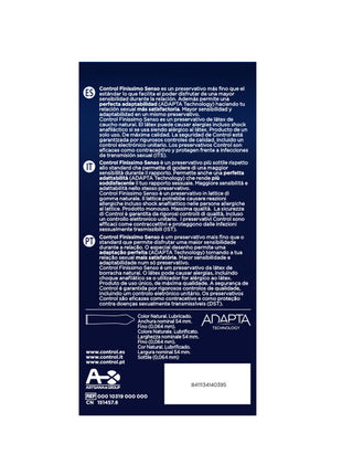 CONTROL Adapta Senso – Preservativi Ultrasottili Anatomici 54 mm in Lattice Naturale (24 pz)