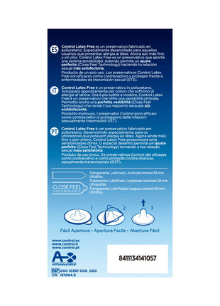 CONTROL Latex Free – Preservativi in Poliuretano Ultrasottili Senza Lattice 58 mm