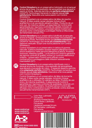 CONTROL Originals Fragola – Preservativi Aromatizzati con Forma Adapta (12 pz)