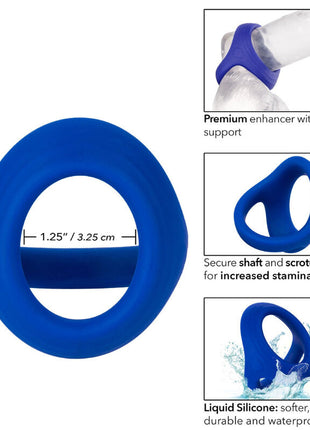 CalExotics Admiral Anello Doppio Sfera Blu – Cock & Ball Ring