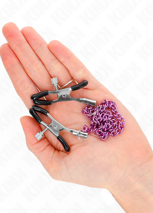 KINK Morsetti a Catena Viola – Pinze Regolabili 30 cm BDSM