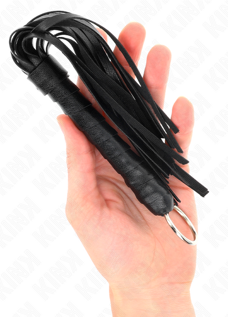 KINK – Mini frusta nera semplice 28 cm in pelle sintetica
