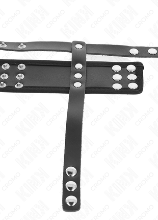 KINK – Anello per pene in pelle con cinturino divisore regolabile