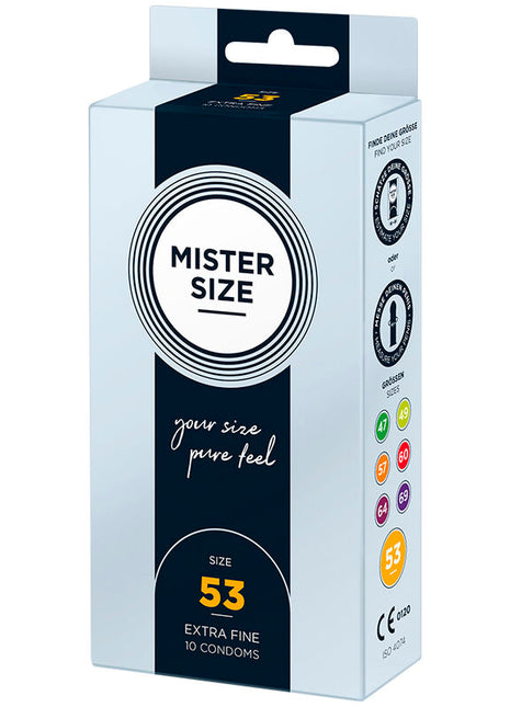 MISTER SIZE 53 – Preservativi Standard in Lattice Naturale Ultra Sottili (53 mm)