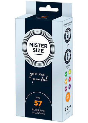MISTER SIZE 57 – Preservativi Taglia M in Lattice Naturale Ultra Sottili (57 mm)