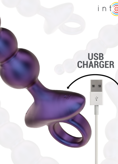 Plug anale vibrante colore viola con anello