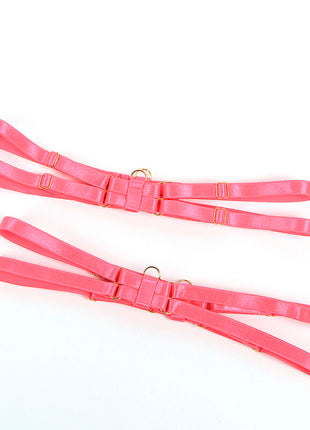 SUBBLIME – Completo Reggiseno con Collana e Dettagli Gamba Rosa Fluo
