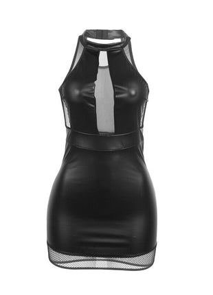 SUBBLIME – Abito nero con scollo alto e trasparenze, eleganza che seduce