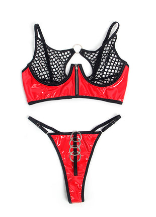 SUBBLIME – Reggiseno rosso in vernice e rete, la seduzione con la zip