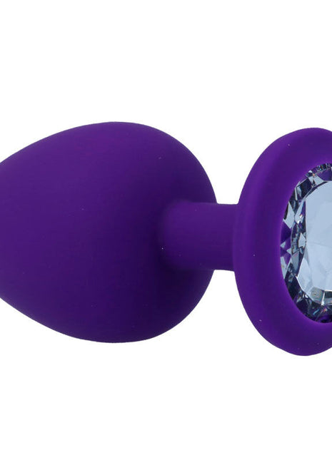 plug anale di silicone con cristallo decorativo